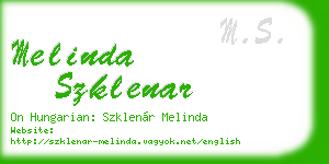 melinda szklenar business card