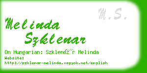 melinda szklenar business card